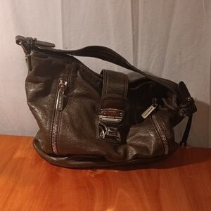 Michael Kors Dark Olive  Leather Shoulder Bag